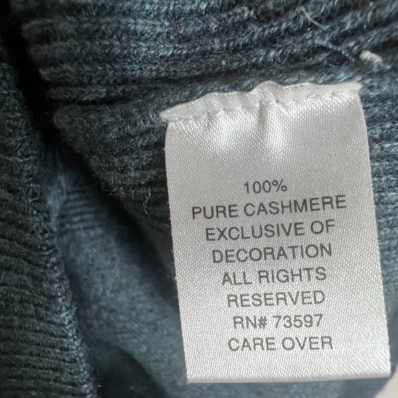 Rafft Men's 100% Cashmere Sweater Blue Half-Zip Elbow Patches Size Large - Picture 12 of 13